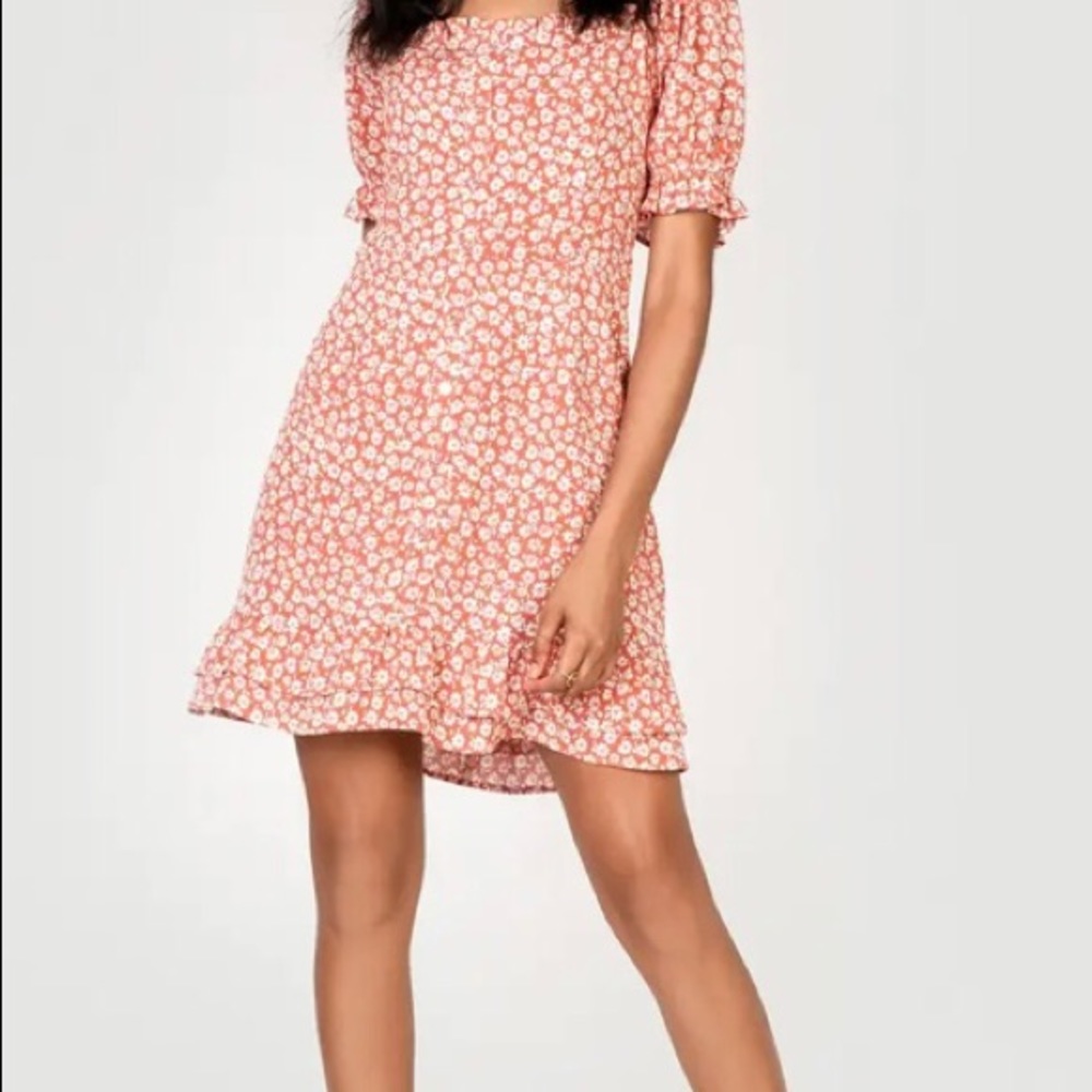 LOST + WANDER Madison Floral Ruffle Minidress